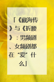 《藏海传》与《折腰》：男频剧、女频剧都在“爱”什么