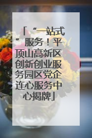 “一站式”服务！平顶山高新区创新创业服务园区党企连心服务中心揭牌