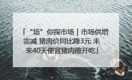 “培”你探市场｜市场供增需减 猪肉价同比降3元 未来40天便宜猪肉敞开吃