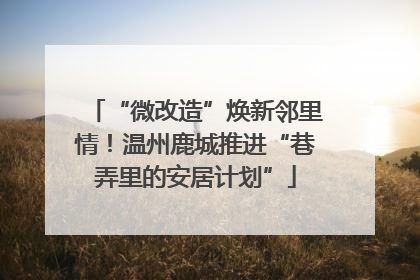 “微改造”焕新邻里情！温州鹿城推进“巷弄里的安居计划”