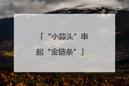 “小蒜头”串起“金链条”