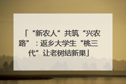 “新农人”共筑“兴农路”：返乡大学生“桃三代”让老树结新果