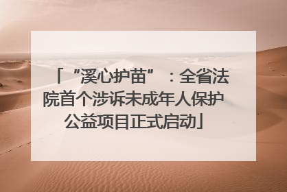 “溪心护苗”：全省法院首个涉诉未成年人保护公益项目正式启动