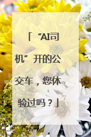 “AI司机”开的公交车，您体验过吗？