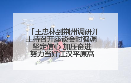 王忠林到荆州调研并主持召开座谈会时强调 坚定信心 加压奋进 努力当好江汉平原高质量发展排头兵