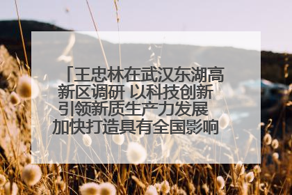 王忠林在武汉东湖高新区调研 以科技创新引领新质生产力发展 加快打造具有全国影响力的科技创新高地
