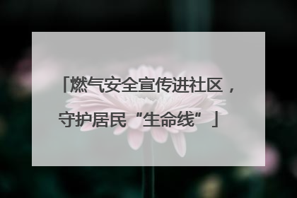 燃气安全宣传进社区，守护居民“生命线”