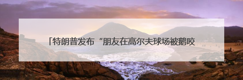 特朗普发布“朋友在高尔夫球场被鹅咬”照片，被咬者疑似美国中东问题特使