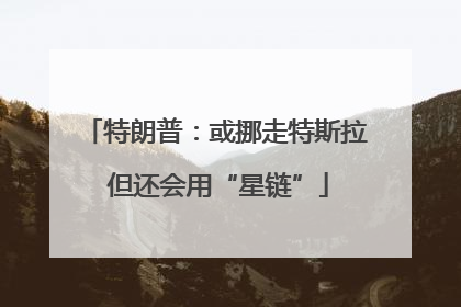 特朗普：或挪走特斯拉 但还会用“星链”