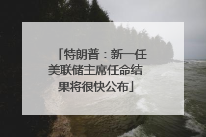 特朗普：新一任美联储主席任命结果将很快公布