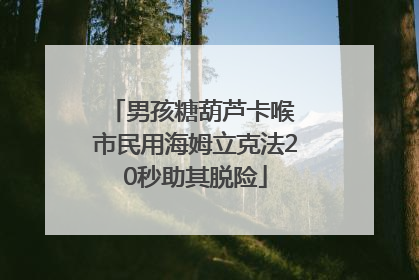 男孩糖葫芦卡喉 市民用海姆立克法20秒助其脱险