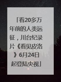 看20多万年前的人类远征，川台纪录片《看见皮洛》6月24日起登陆央视