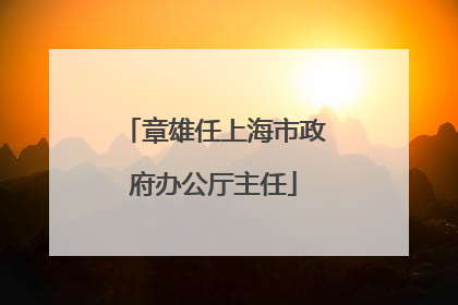 章雄任上海市政府办公厅主任
