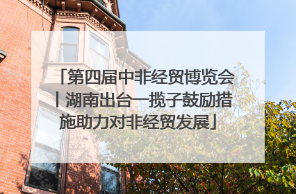 第四届中非经贸博览会丨湖南出台一揽子鼓励措施助力对非经贸发展