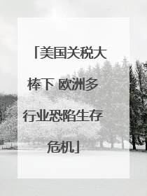美国关税大棒下 欧洲多行业恐陷生存危机