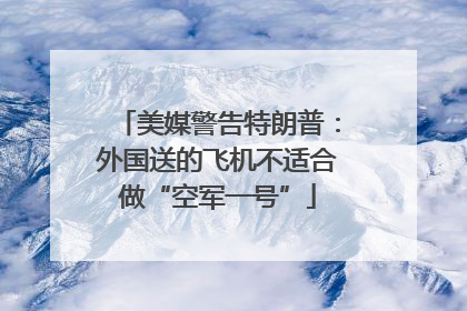 美媒警告特朗普：外国送的飞机不适合做“空军一号”