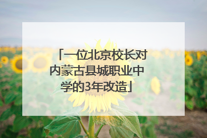 一位北京校长对内蒙古县城职业中学的3年改造