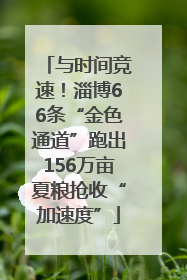 与时间竞速！淄博66条“金色通道”跑出156万亩夏粮抢收“加速度”