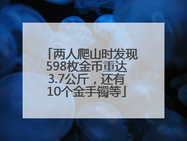 两人爬山时发现598枚金币重达3.7公斤，还有10个金手镯等