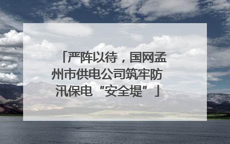 严阵以待，国网孟州市供电公司筑牢防汛保电“安全堤”