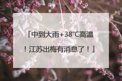 中到大雨+38℃高温！江苏出梅有消息了！