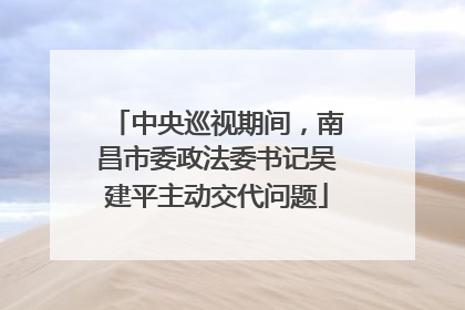 中央巡视期间，南昌市委政法委书记吴建平主动交代问题