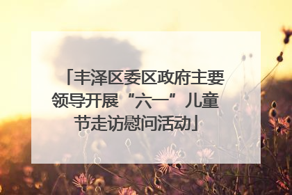丰泽区委区政府主要领导开展“六一”儿童节走访慰问活动