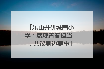 乐山井研城南小学：展现青春担当，共议身边要事
