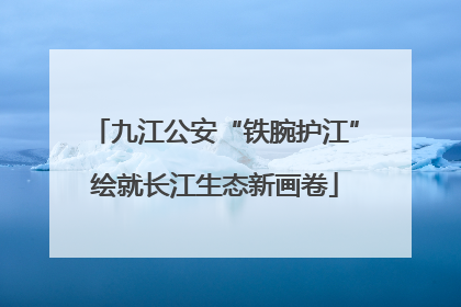 九江公安“铁腕护江”绘就长江生态新画卷
