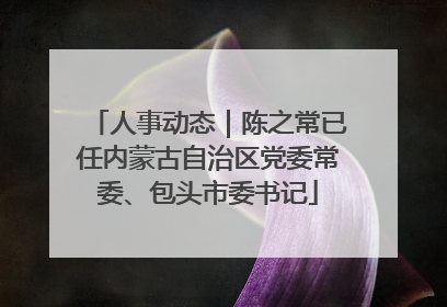人事动态｜陈之常已任内蒙古自治区党委常委、包头市委书记