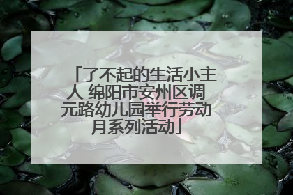 了不起的生活小主人 绵阳市安州区调元路幼儿园举行劳动月系列活动