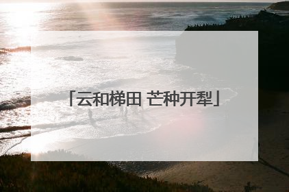 云和梯田 芒种开犁