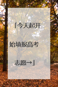今天起开始填报高考志愿→