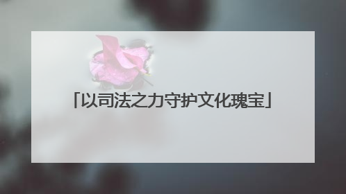 以司法之力守护文化瑰宝