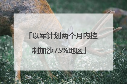 以军计划两个月内控制加沙75%地区