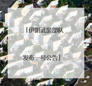 伊朗武装部队发布一号公告