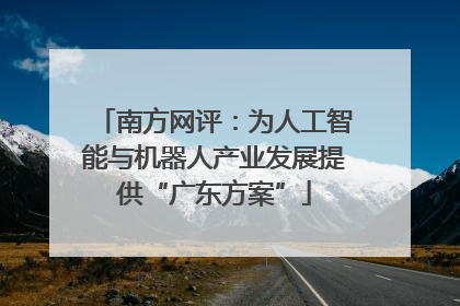 南方网评：为人工智能与机器人产业发展提供“广东方案”
