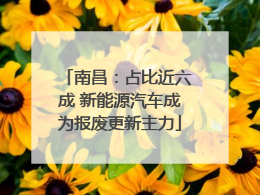 南昌：占比近六成 新能源汽车成为报废更新主力