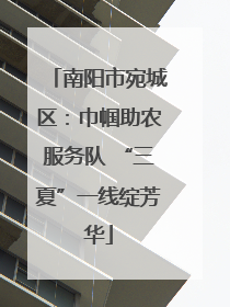 南阳市宛城区：巾帼助农服务队 “三夏”一线绽芳华