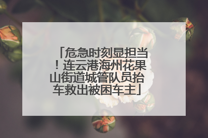 危急时刻显担当！连云港海州花果山街道城管队员抬车救出被困车主