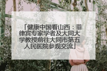健康中国看山西：菲律宾专家学者及大同大学教授前往大同市第五人民医院参观交流