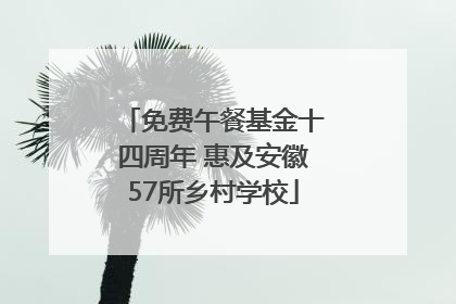 免费午餐基金十四周年 惠及安徽57所乡村学校