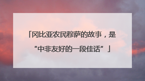 冈比亚农民穆萨的故事，是“中非友好的一段佳话”
