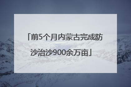 前5个月内蒙古完成防沙治沙900余万亩