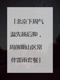 北京下周气温先扬后抑，周前期山区常伴雷雨套餐