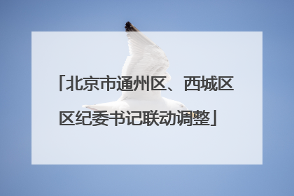 北京市通州区、西城区区纪委书记联动调整