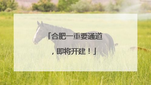 合肥一重要通道，即将开建！