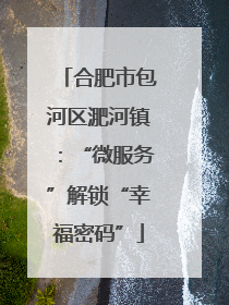 合肥市包河区淝河镇：“微服务”解锁“幸福密码”