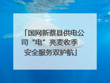 国网新蔡县供电公司“电”亮麦收季 安全服务双护航