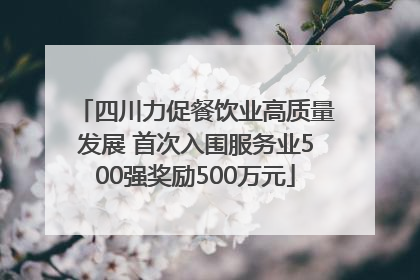 四川力促餐饮业高质量发展 首次入围服务业500强奖励500万元
